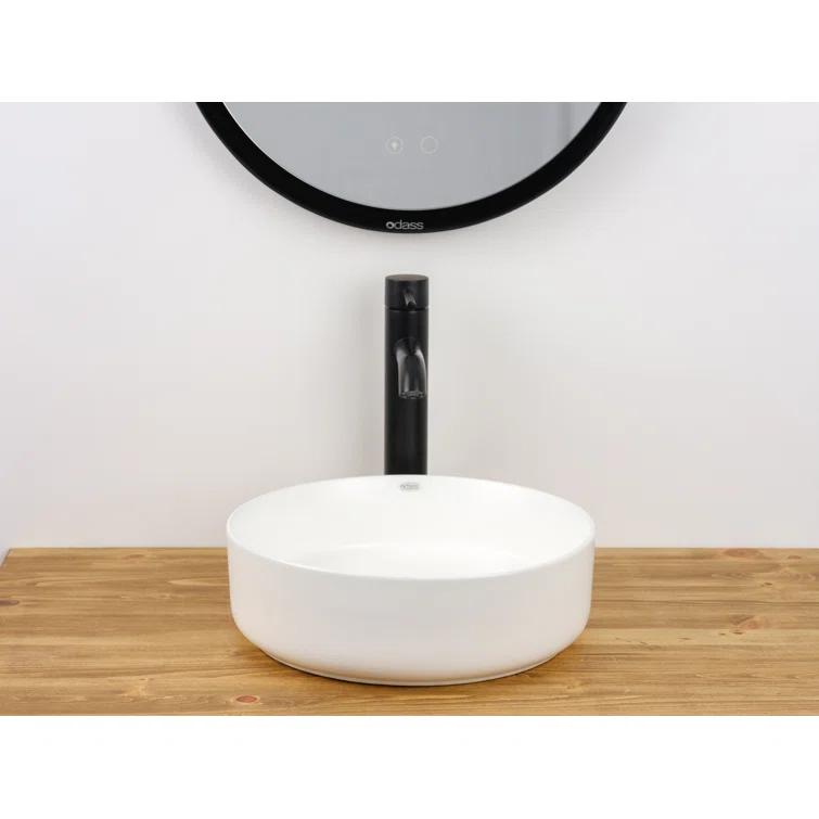 14 X 14 In. Round Ceramic Vessel Bathroom Vessel Sink