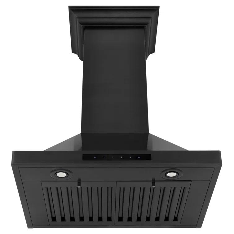 ZLINE 24 in. Convertible Vent Wall Mount Range Hood in Stainless Steel W/ Crown Molding (KBCRN-24)