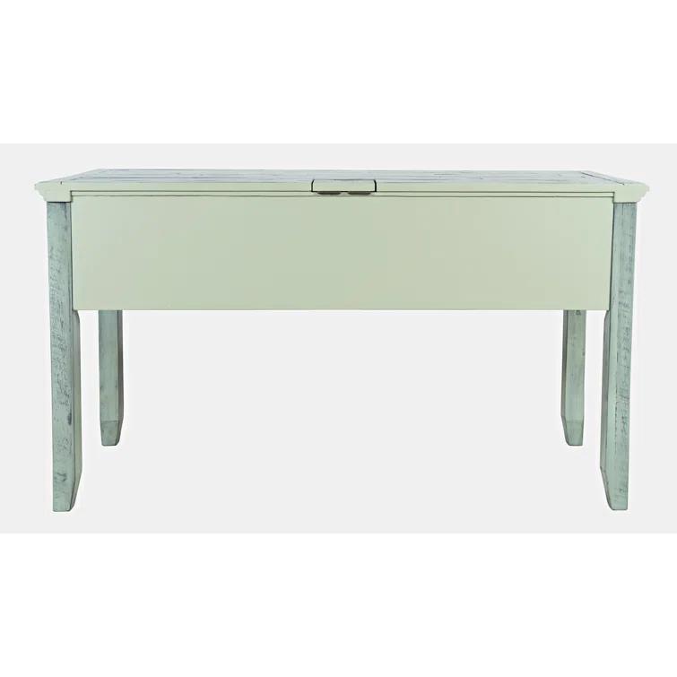 Jofran Rustic Shores Coastal Style Distressed Acacia USB Charging Desk