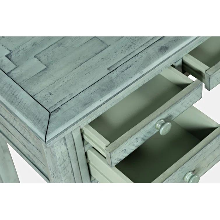 Jofran Rustic Shores Coastal Style Distressed Acacia USB Charging Desk