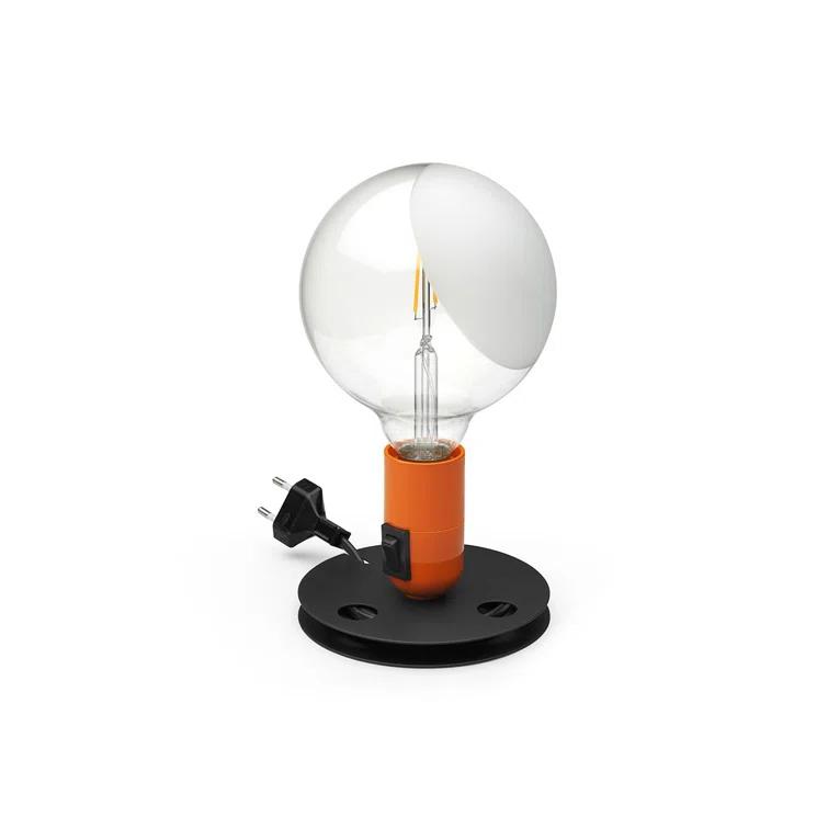 Achille Castiglioni Orange Black LED Table Lamp with Aluminum Base
