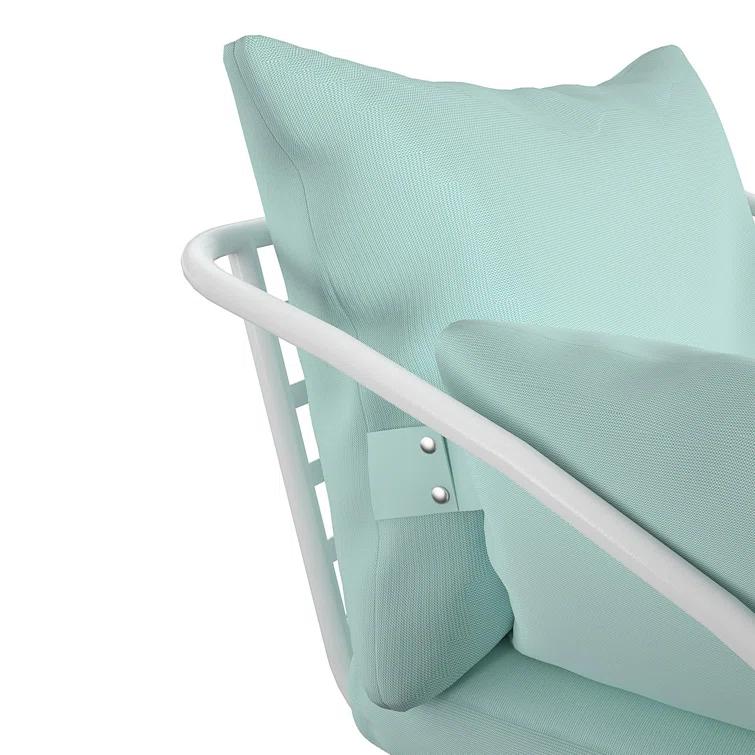 Teddi Powder Coated Steel Outdoor Lounge Chair with Cushions