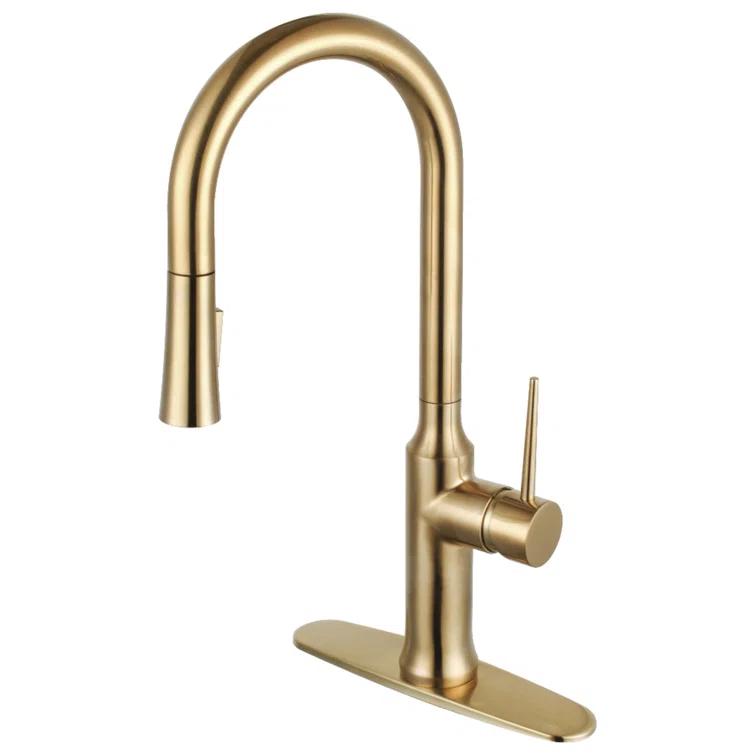 Kingston Brass LS2723NYL Kingston Brass New York Single-Handle Pull-Down Kitchen Faucet