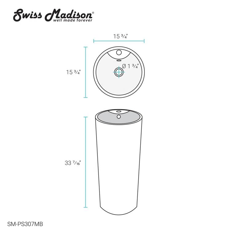 Monaco Circular Basin Pedestal Sink