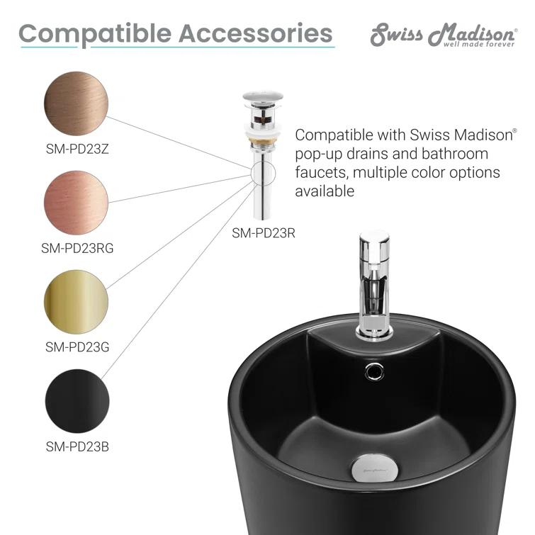 Monaco Circular Basin Pedestal Sink