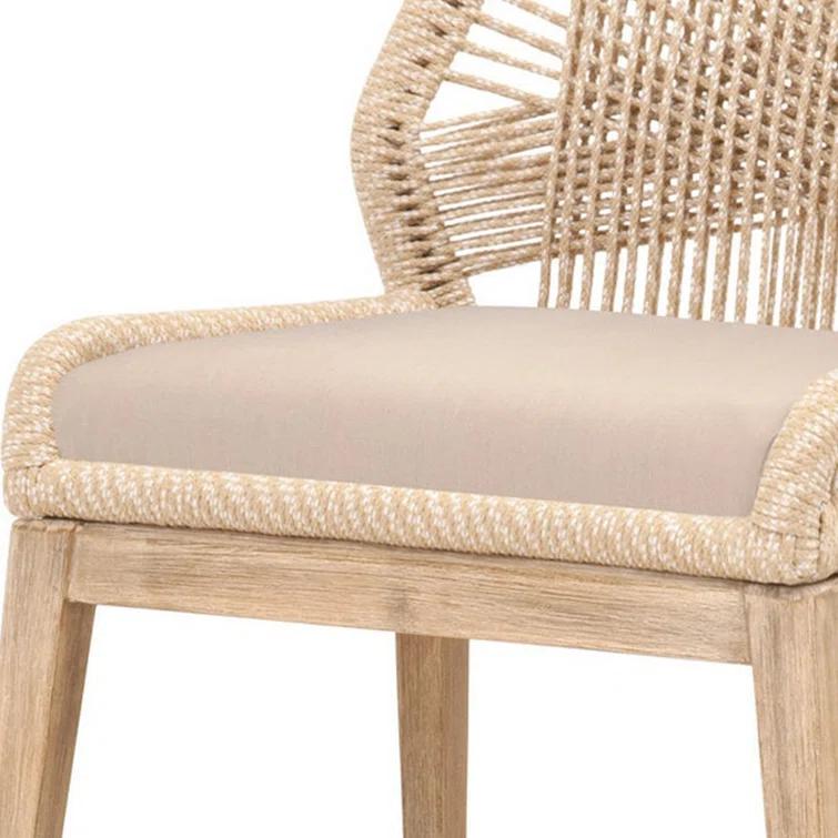 Fabric Side Chair in Beige/Ivory