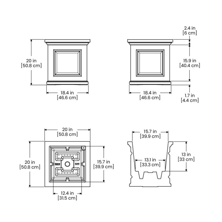 Mayne Inc. Nantucket Square Resin Planter Box with Water Reservoir