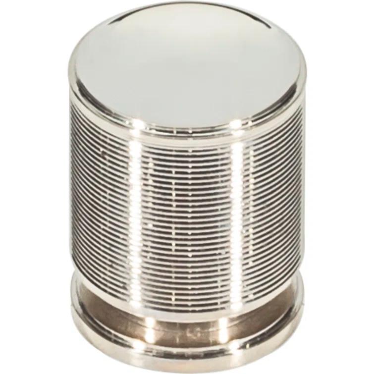 Polished Nickel Cylindrical Knob with Satin Brass Finish