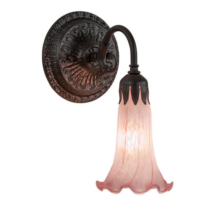 Meyda 227736 5 in. Wide Pink Pond Lily Wall Sconce