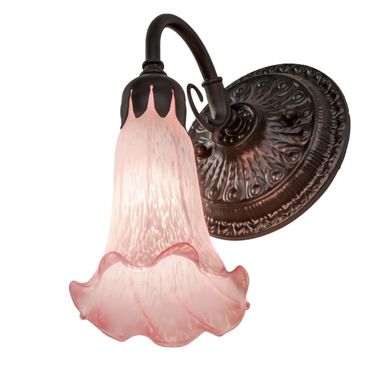 Meyda 227736 5 in. Wide Pink Pond Lily Wall Sconce