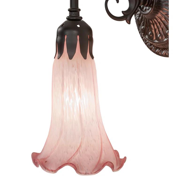 Meyda 227736 5 in. Wide Pink Pond Lily Wall Sconce