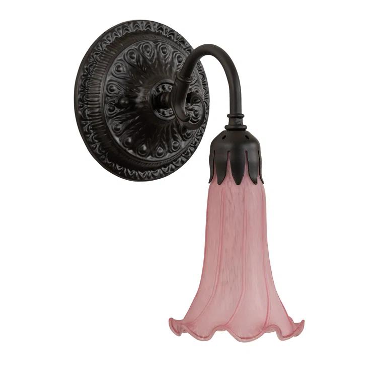 Meyda 227736 5 in. Wide Pink Pond Lily Wall Sconce