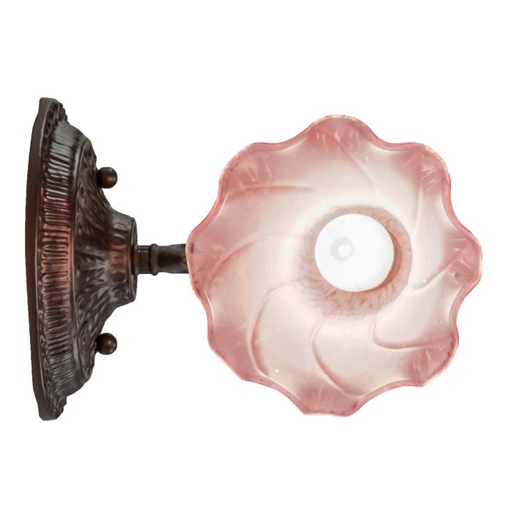 Meyda 227736 5 in. Wide Pink Pond Lily Wall Sconce