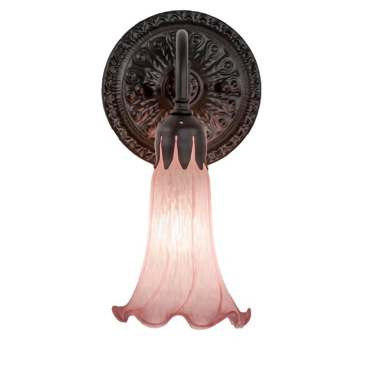 Meyda 227736 5 in. Wide Pink Pond Lily Wall Sconce