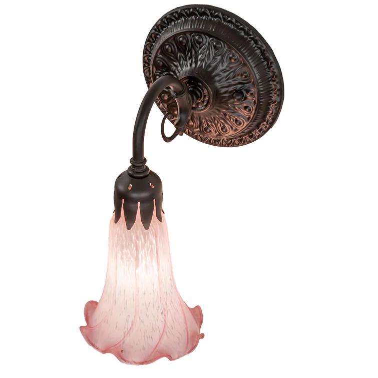 Meyda 227736 5 in. Wide Pink Pond Lily Wall Sconce