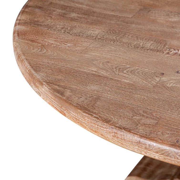 Candace 54" Reclaimed Mango Wood Round Dining Table in Antique Oak