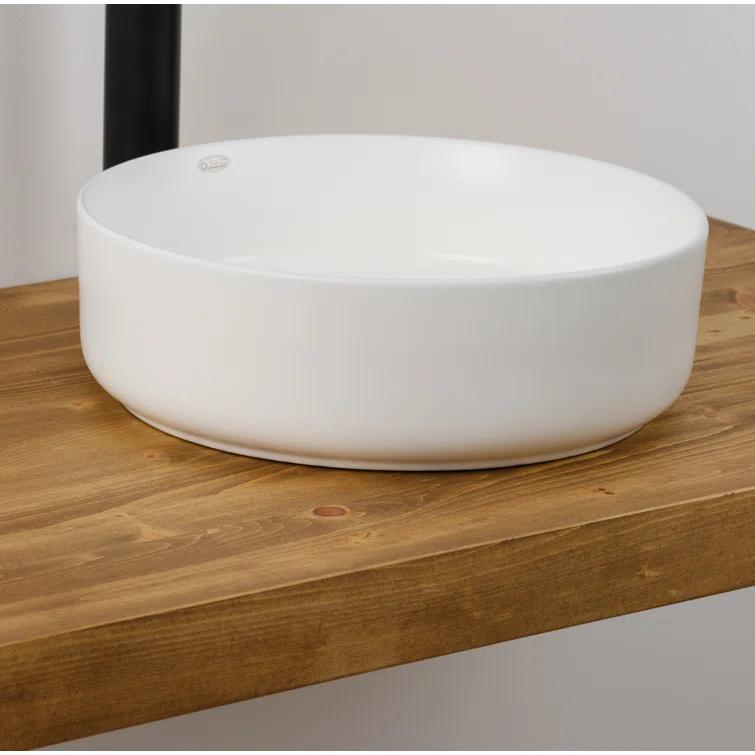 14 X 14 In. Round Ceramic Vessel Bathroom Vessel Sink