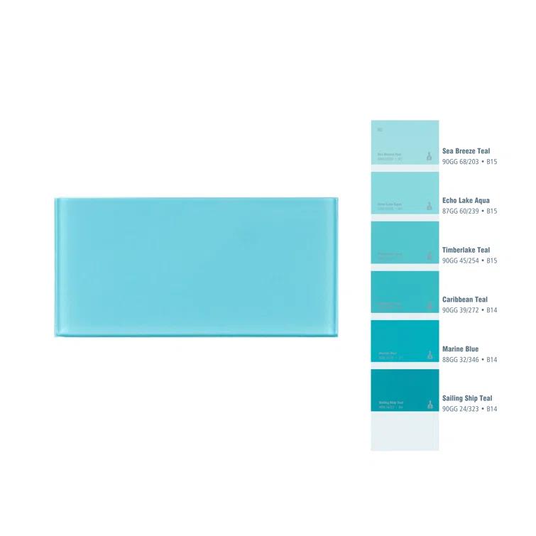 3'' W x 6'' L Glass Peel and Stick Subway Tile