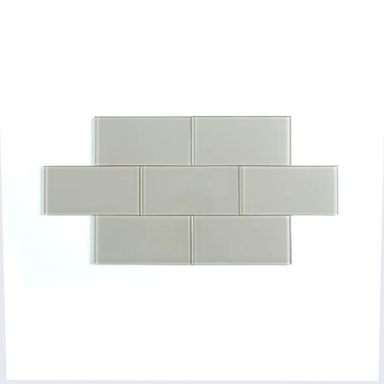 3'' W x 6'' L Glass Peel and Stick Subway Tile