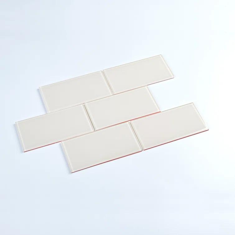 3'' W x 6'' L Glass Peel and Stick Subway Tile