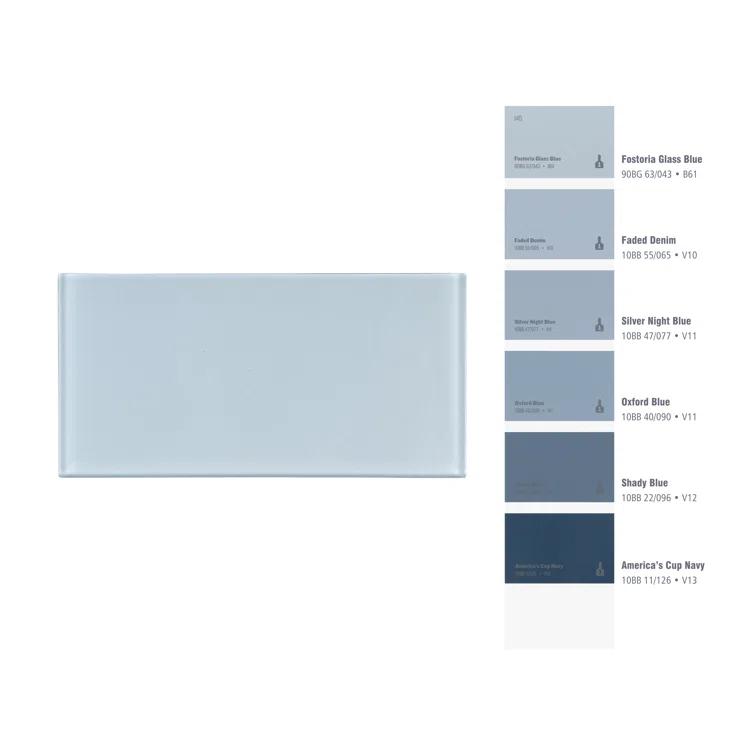 3'' W x 6'' L Glass Peel and Stick Subway Tile