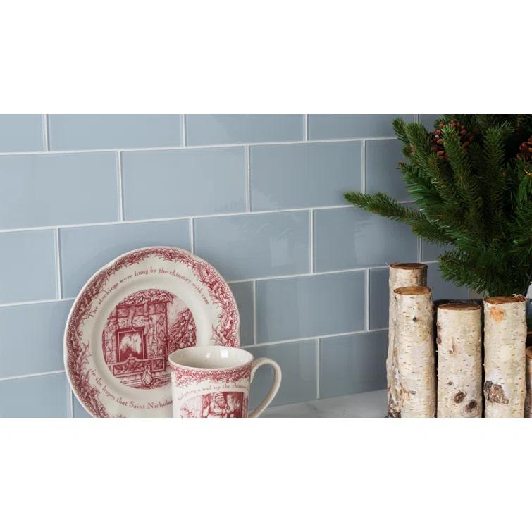 3'' W x 6'' L Glass Peel and Stick Subway Tile