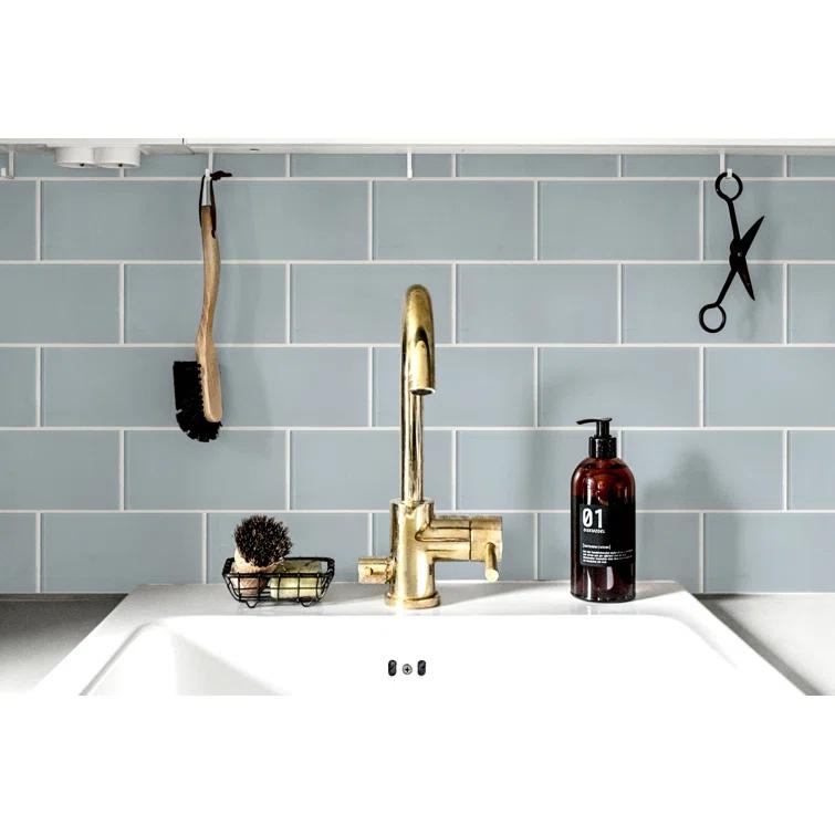 3'' W x 6'' L Glass Peel and Stick Subway Tile