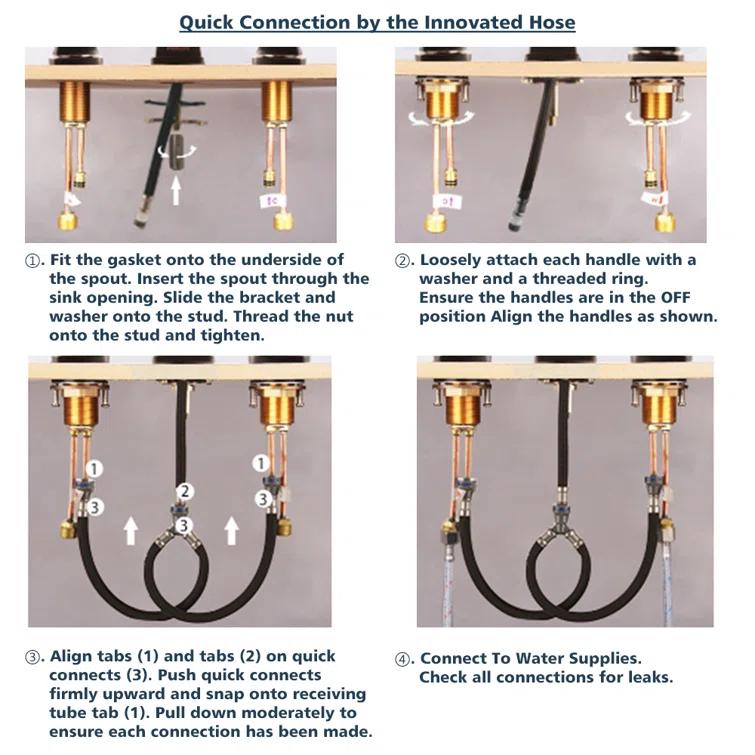 Widespread 2-handle Bathroom Faucet with Drain Assembly