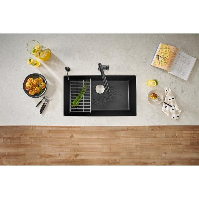 Precis SILGRANIT 32" L X 19" W Super Single Undermount Kitchen SInk