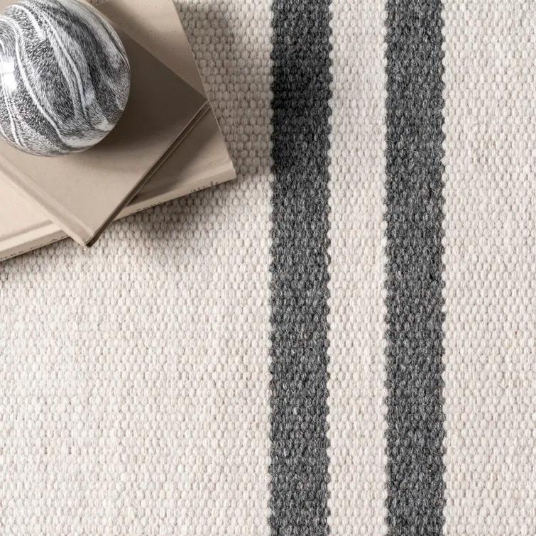 Elowen Double Striped Wool Area Rug