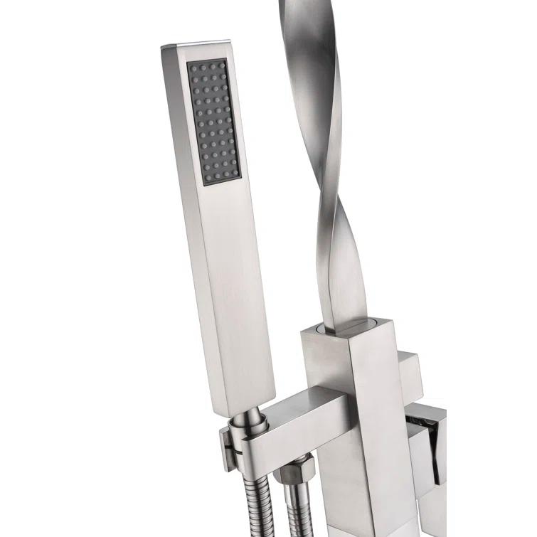 2 Handle Floor Tub Filler with Diverter