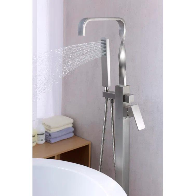 2 Handle Floor Tub Filler with Diverter