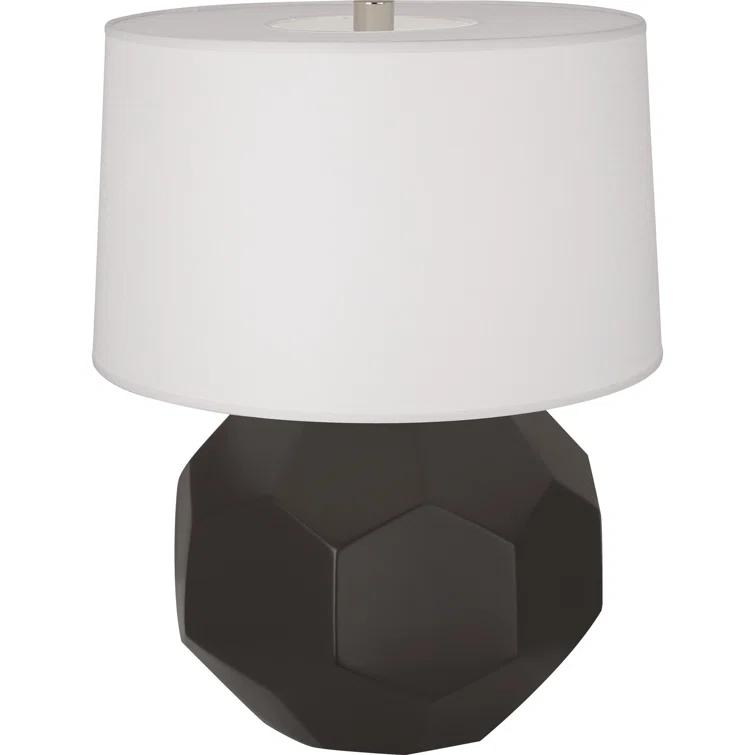 Lily Glazed Ceramic Accent Table Lamp with Linen Shade