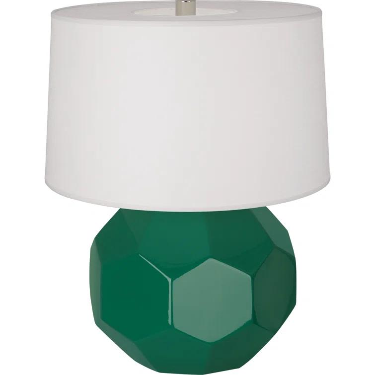 Lily Glazed Ceramic Accent Table Lamp with Linen Shade