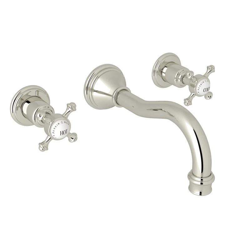 Perrin & Rowe U.3794X-PN/TO-2 Georgian Era Wall Mount Lavatory Faucet Trim