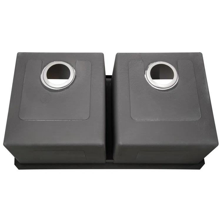 Sinber 32" x 19" Undermount Double Bowl Kitchen Sink with 18 Gauge 304 Stainless Steel Satin Finish