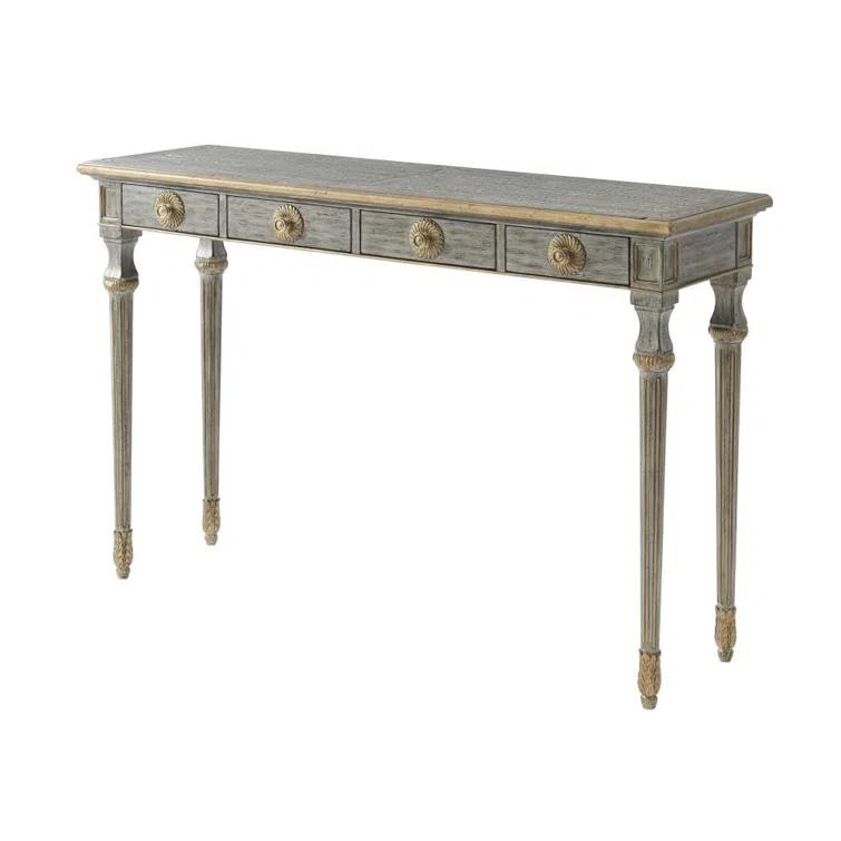 Classic Yet Casual Country House Grey Gilt Console Table with Storage