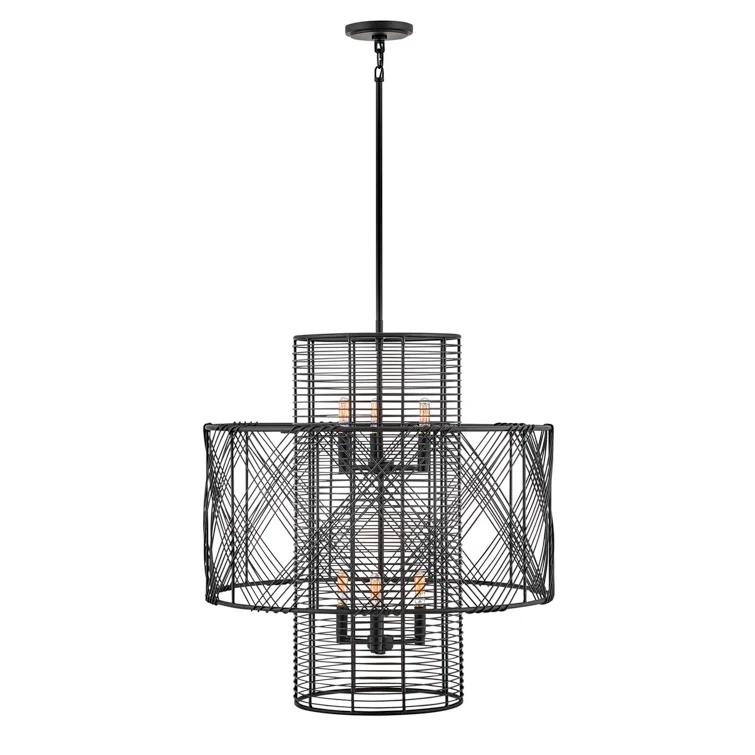 Brooke 6 Light Metal Tiered Chandelier