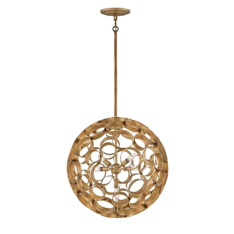 Centric 5-Light Orb Handcrafted Chandelier - Burnished Gold