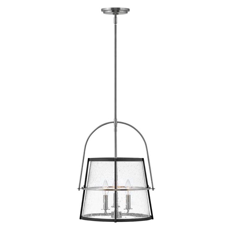 Tournon 15" Three-Light Pendant w/ Clear Seedy Glass