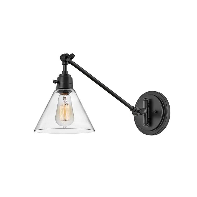 Arti 7.75-in Swing Arm Extendable Single Light Plug-In Sconce with On/Off Switch