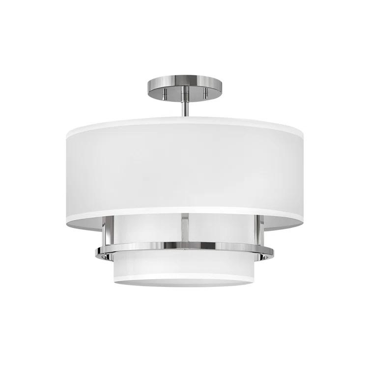 Graham Three-Light Semi-Flush Mount Ceiling Light w/ Faux Parchment Shades