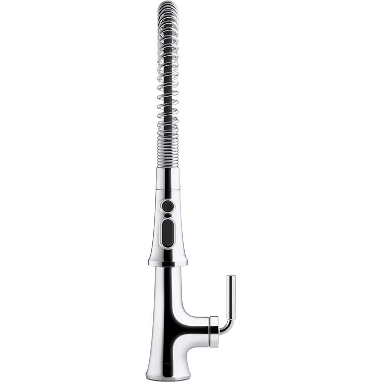 Kohler Tone Single Handle Semi-Professional Pre-Rinse Kitchen Sink Faucet with Three-Function Pull Down Sprayer