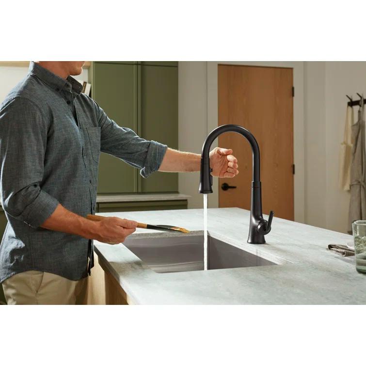 Tone Touchless Pull-Down Kitchen Sink Faucet with Three-Function Sprayhead