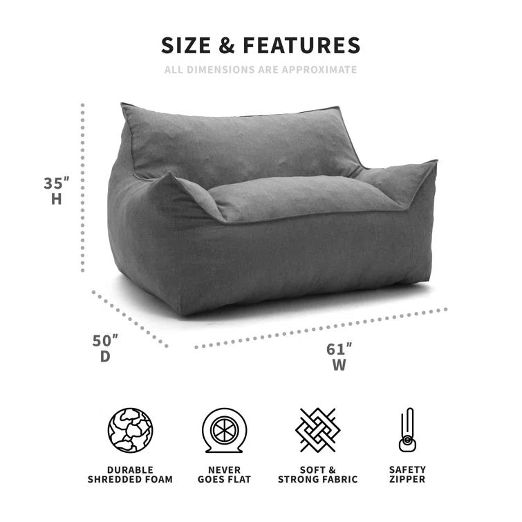 Big Joe Imperial Polyester Bean Bag Sofa