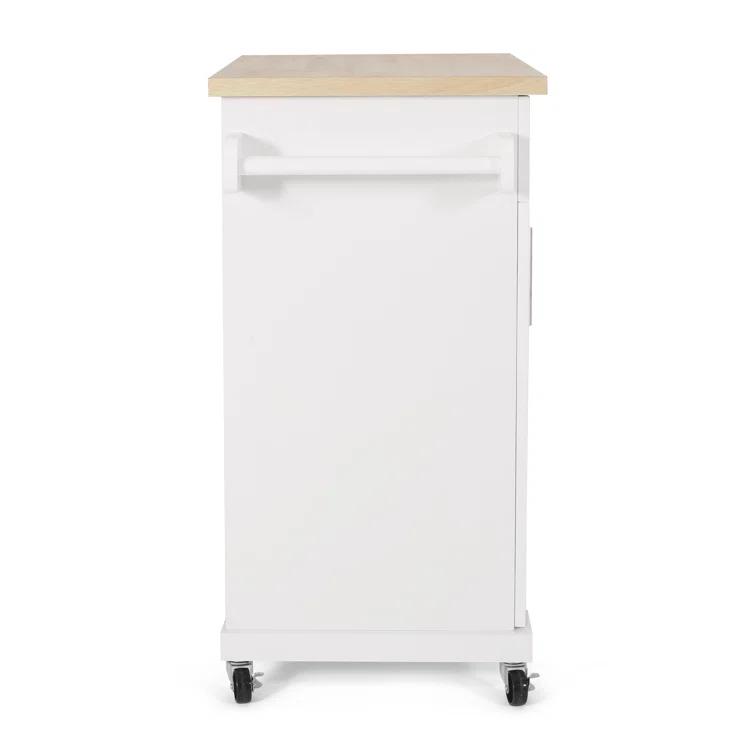 Red Barrel Studio® Modern Functional Kitchen Cart with Manufactured Wood Top,Storage Cart with Drawer