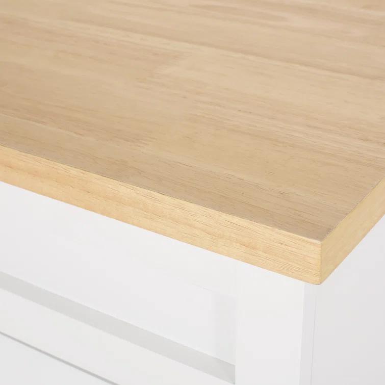 Red Barrel Studio® Modern Functional Kitchen Cart with Manufactured Wood Top,Storage Cart with Drawer