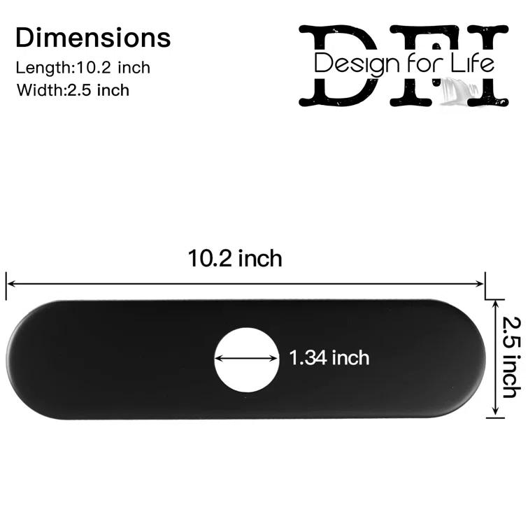 BWE P-22-Black Kitchen and Bathroom Sink Deck Plate