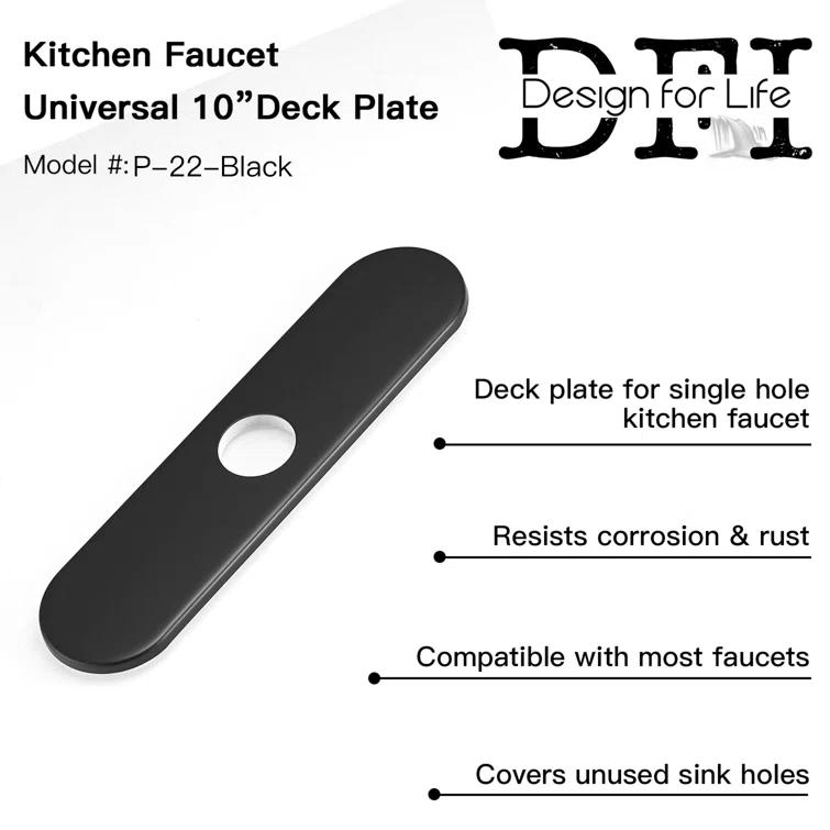 BWE P-22-Black Kitchen and Bathroom Sink Deck Plate