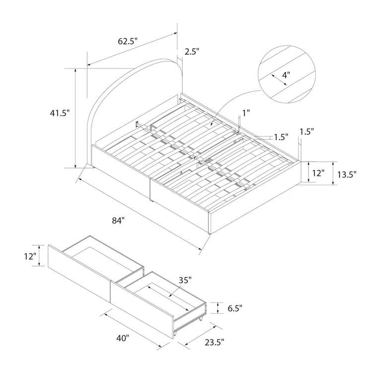 Moon Upholstered Platform Storage Bed